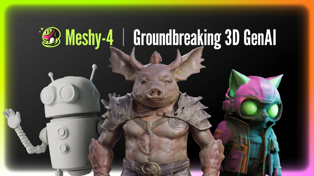 Visual for this record: AI-generated 3D geometry needs retopology before it can move